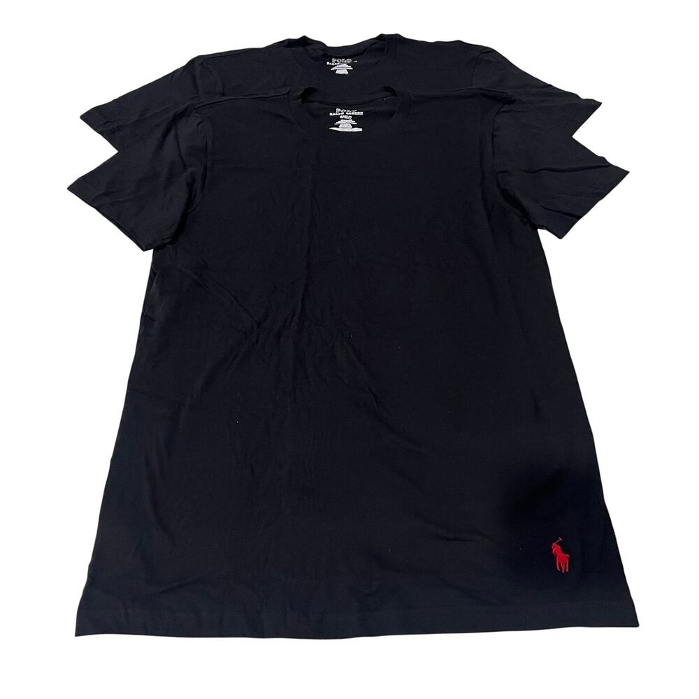 POLO RALPH LAUREN NWT 2-Pack Classic Fit Cotton Crewneck Undershirts Black S